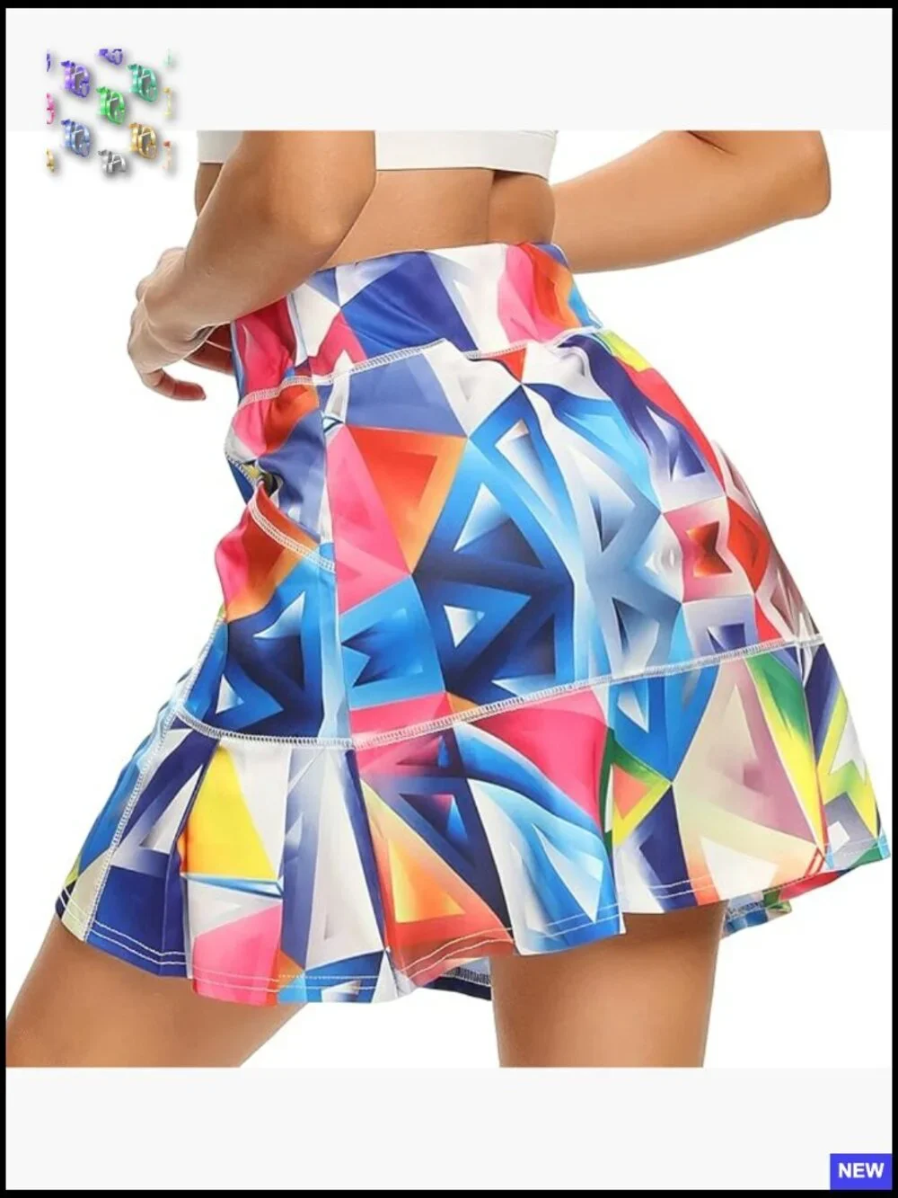 Pleated Athletic Tennis Skort with Pockets for Running Golf